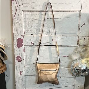 BIG BUDDAH Copper Metallic Crossbody Bag Gold hardware Adjustable Strap
